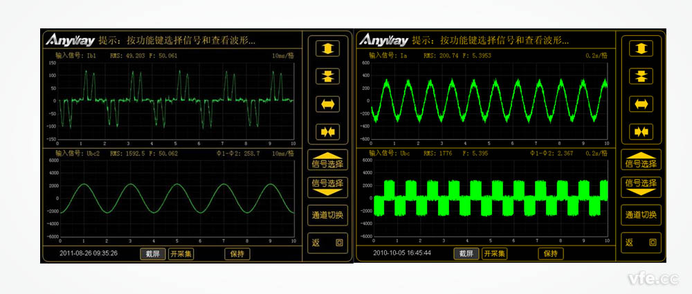 WP4000国产成人精品一区二区三区对变频器输入输出电量工程测量波形图